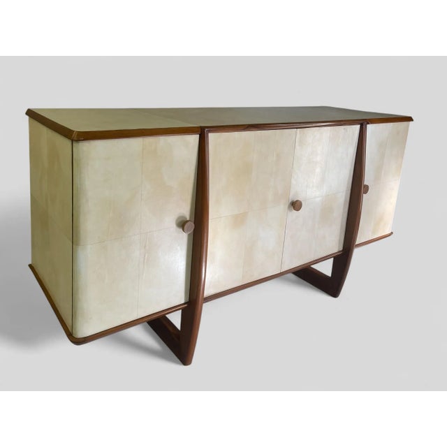 Italian Art Deco Sideboard in Parchment, 1940s For Sale - Image 3 of 18