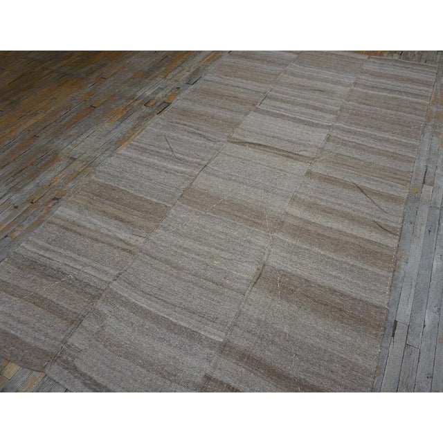 1920s 1920s Cream Ivory Stripe Antique Kilim Nw Persian Rug Flatweave 5'10" X 10'10" Wool Carpet For Sale - Image 5 of 10