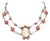 Vintage Sterling Silver Shell and Coral Necklace For Sale