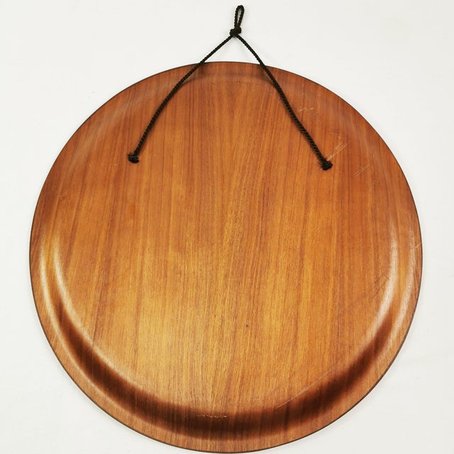 Mid-Century Round Teak Wall Mirror, Denmark, 1960s For Sale - Image 6 of 7