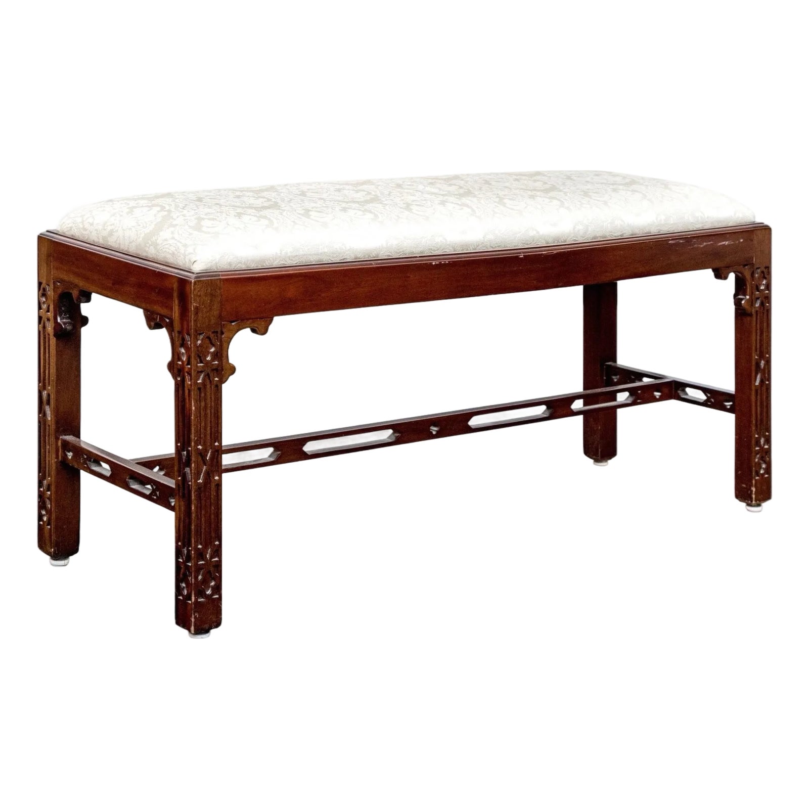 Vintage Baker Cliveden Place Mahogany Chippendale Style Fretwork Bench ...