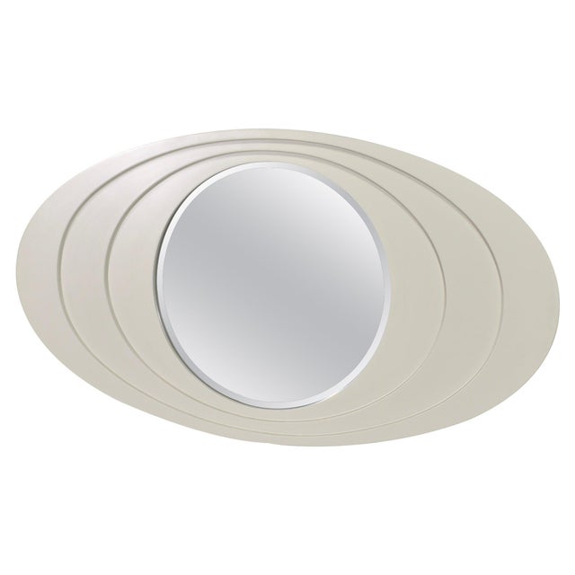 Mid-Century Space Age Carved Wood Mirror, Italy, 1970s For Sale - Image 14 of 14