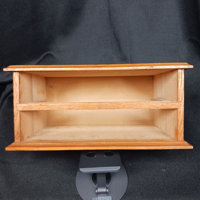 English's Needles Antique Miniature Tabletop Oak & Pine Spool Cabinet For Sale - Image 11 of 17