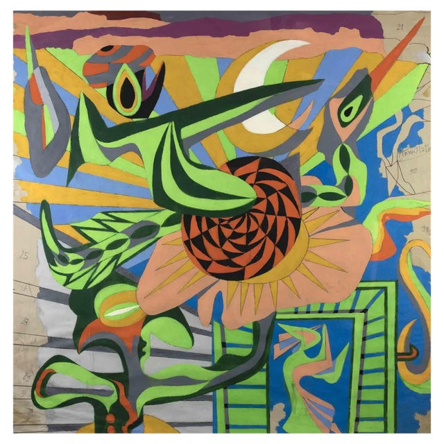 Leo Guida, The Room of Metamorphosis, Tempera on Paper, 1998 For Sale