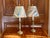 Pair of Louis XVI Period Candlestick Lamps With Marbleized Shades For Sale - Image 4 of 15