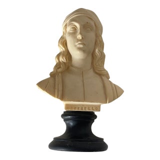Vintage Bust of Rafaello Italy Desk Library Decor For Sale