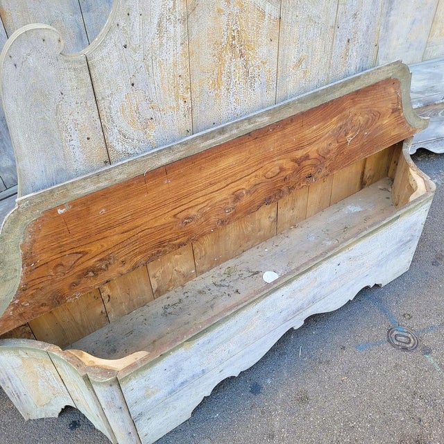 Castle Entrance Benches with Storage Compartments in Painted Wood, 19th Century, Set of 3 For Sale - Image 5 of 18