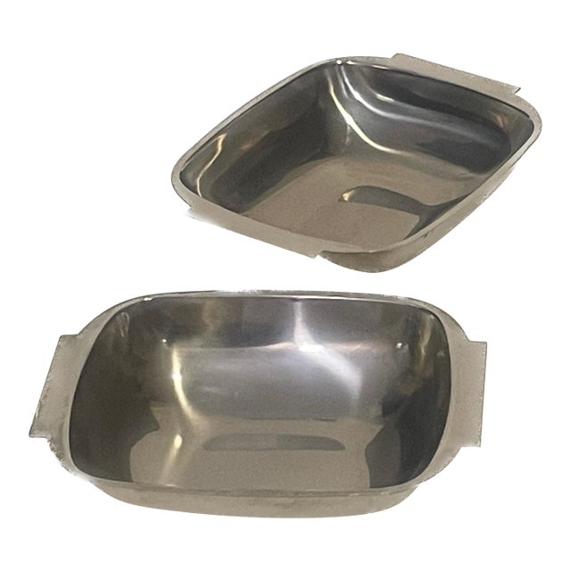 1960s Swedish Modern Arthur Salm "As Sweden" Stainless Steel Bowls - a Pair For Sale