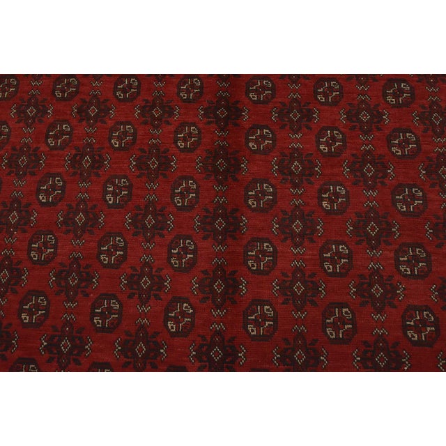 Turkmen Rug 9’9” X 12’7” Red Wool Vintage Tribal Hand-Knotted Oriental Carpet For Sale In Philadelphia - Image 6 of 14