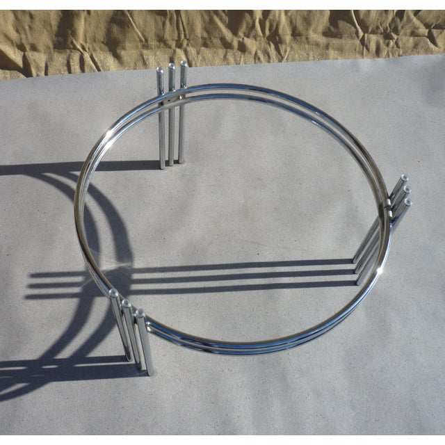 Glass and Chrome Coffee Table, 1980s For Sale - Image 4 of 7