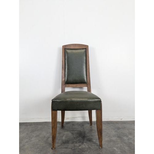 Art Deco Chairs in Walnut from DLG Gustave Poisson, Set of 8 For Sale - Image 5 of 8