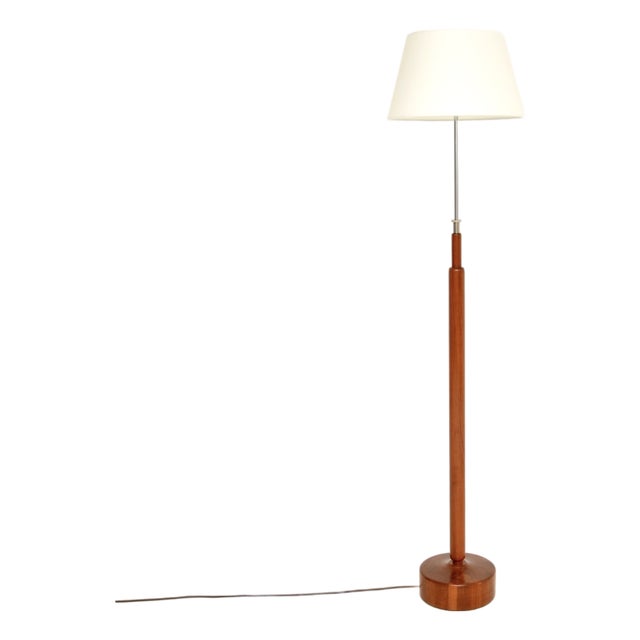 Vintage Danish Teak Rise and Fall Floor Lamp, 1960s For Sale