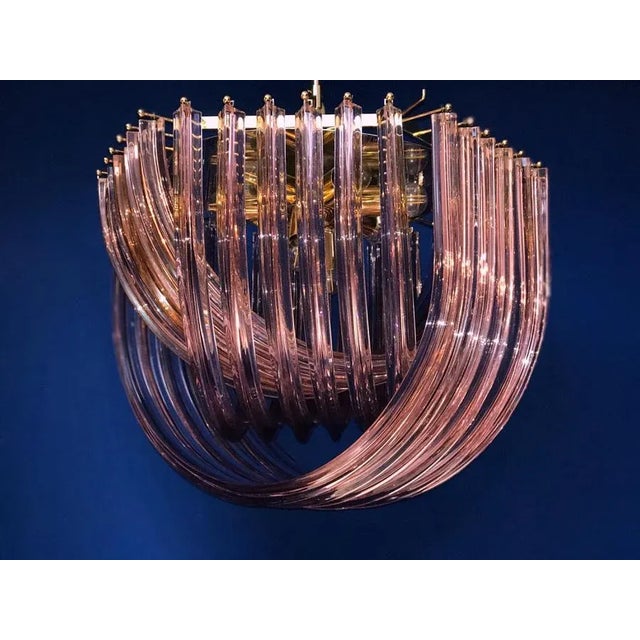 Glass Pink Murano Curvati Ceiling Light or Flush Mount, 1990 For Sale - Image 7 of 18