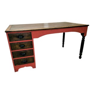Late 19th Century Moroccan Red Aesthetic Movement Industrial Desk For Sale