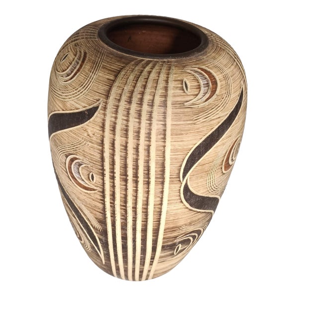 Sgraffito Floor Vase by Franz Schwaderlapp for Sawa, Germany, 1960s For Sale