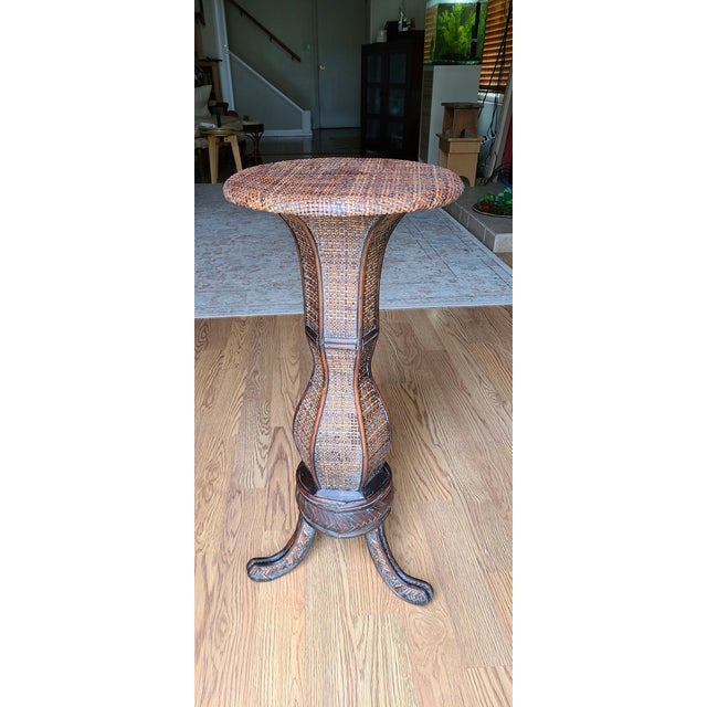Vintage Tall Wicker Plant Stand Chairish