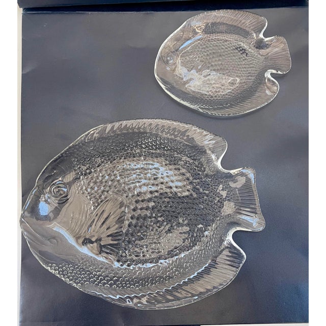 Vintage Glass French Fish Plates - Set of 8 For Sale - Image 4 of 7