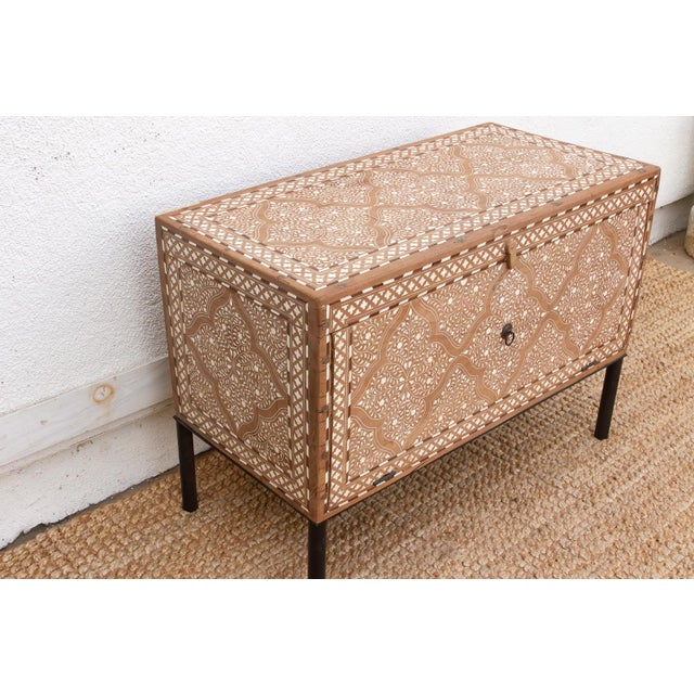 19th Century Heirloom 19th Century Inlay Chest W/Drop Down Door For Sale - Image 5 of 10