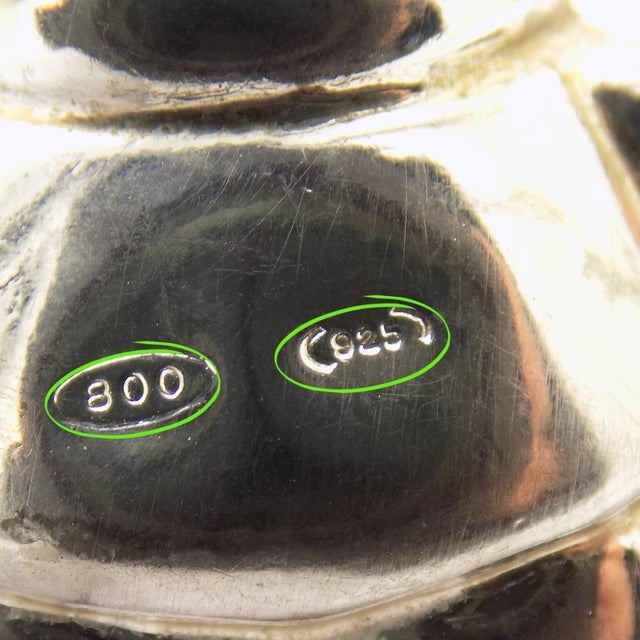 Metal Vintage Italian Handmade Genuine Silver 800 925 Decorative Pinocchio Baby Rattle For Sale - Image 7 of 9