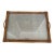 Vintage Bamboo Tray With Glass Inset and Bamboo Handles Styled After Christian Dior For Sale