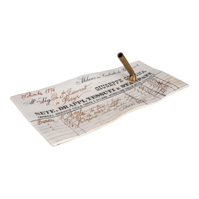 Fornasetti Desk Pen Holder Dish or Tray, Black and White For Sale