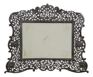 Late 20th Century Art Nouveau Style .925 Sterling Silver Floral Filigree Picture Photo Frame