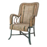 Late 19th Century French Rattan Wicker Chair For Sale