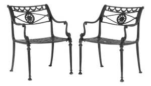 Florentine Craftsmen Cast Aluminum Armchairs, Pair