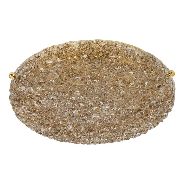 Round Murano Amber Bubble Flushmount Light attributed to Hillebrand, Germany, 1970s For Sale