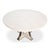 Transitional Round Dining Table, Medium - White Oak With Iron Pedestal For Sale - Image 4 of 11