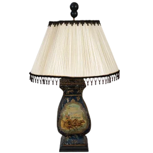 Continental Painted Tole Lamp
