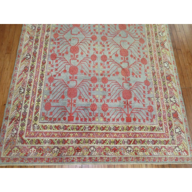 Early 20th Century Pomegranate Antique Khotan Rug - 5'11" x 9' For Sale - Image 4 of 9