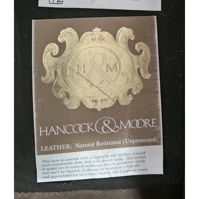 Hancock & Moore Tufted Tan Leather Club Chair Arm Chair W Match Ottoman For Sale - Image 10 of 11