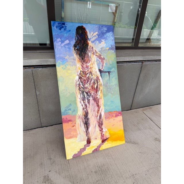 Through the Veil, 21st Century, Contemporary Art, Figurative Portrait, Africa Women, Impressionism, 2024 Godfrey Afebuame (2024), Oil on Canvas For Sale - Image 6 of 6