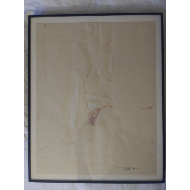 The style is called contour line drawing and was common in classes and studio work as a drawing practice/study. This...