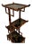 Here is a stunning, bamboo tiered display shelf/stand that features a faux tortoise shell finish, black lacquer and hand-...