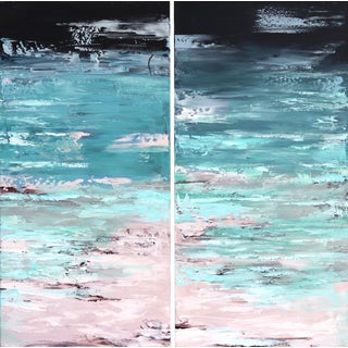 "Ocean California (Diptych)" Original Artwork by Ivana Milosevic - 2 Pieces For Sale