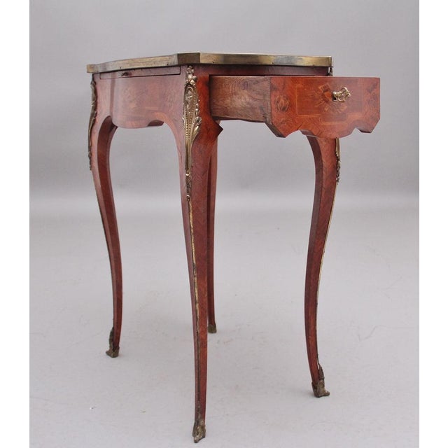 Early 20th Century French Kingwood and Marquetry Side Table, 1910 For Sale - Image 3 of 16
