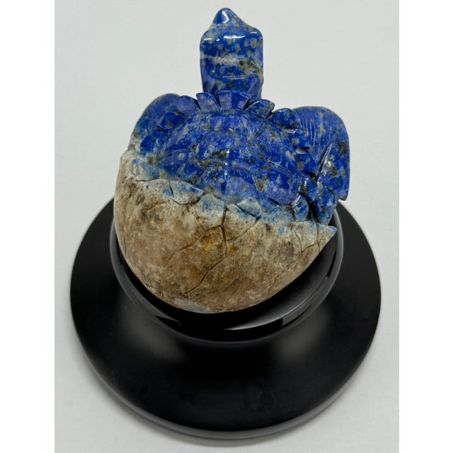 Gemstone Hand Carved Lapis Lazuli "Hatching Turtle" Gemstone Sculpture For Sale - Image 7 of 8