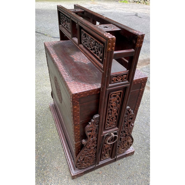 Art Nouveau Chinese Antique Wedding Chest For Sale - Image 3 of 10