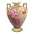 Antique Nippon Hand Painted Porcelain Small Pink Floral Vase W Gold Twin Handles For Sale