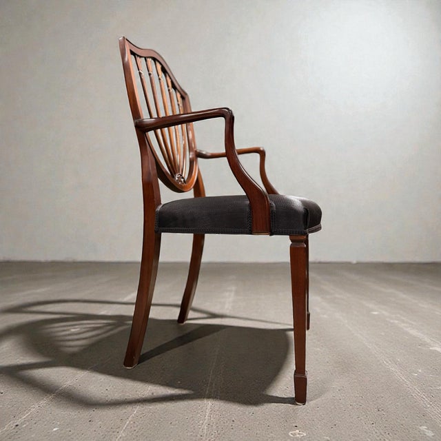 Mid-20th Century Hepplewhite Style Shield Back Armchair For Sale - Image 6 of 8