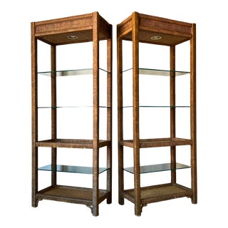 1970s Vintage Henry Link Lighted Etagere - a Pair For Sale
