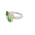 Early 21st Century Emerald Diamond Platinum & 18k Yellow Gold Ring, Size 6 For Sale - Image 5 of 6