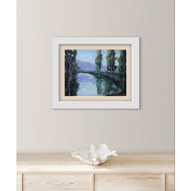 Blue Minimalist Expressionist Landscape (Original Oil Painting) For Sale - Image 8 of 8