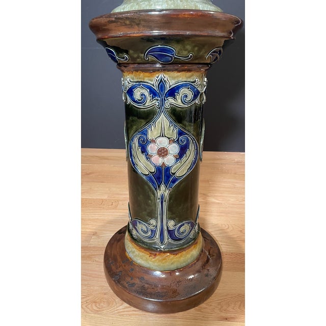 Art Deco 1920s Royal Doulton Jardinière on Stand For Sale - Image 3 of 7