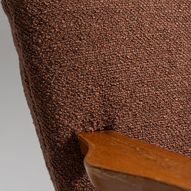 Brown Pair of 1940s Danish Brown Mid-Century Modern Upholstered Armchairs For Sale - Image 8 of 15
