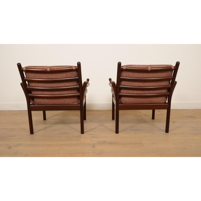 Mauve Vintage Genius Armchairs in Mahogany by Illum Wikkelso for Silkeborg, 1960s, Set of 2 For Sale - Image 8 of 14