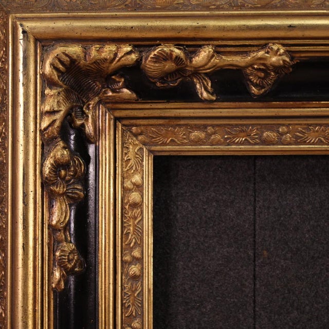 Wood Large Vintage Lacquered and Gilded Frame, 1990 For Sale - Image 7 of 16