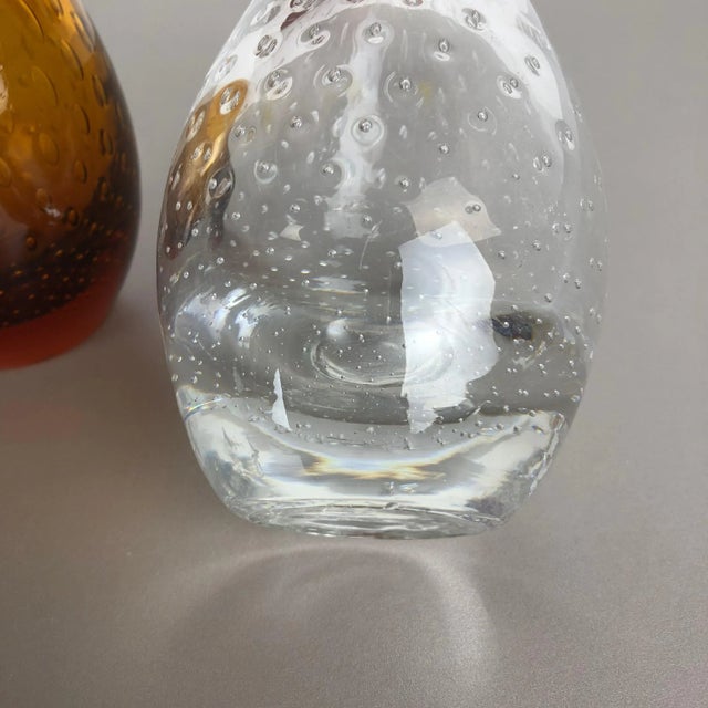 Glass Bubble Glass Vases from Hirschberg, Germany, 1970s, Set of 2 For Sale - Image 7 of 12